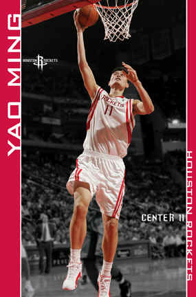 Yao Ming Houston Rockets Poster