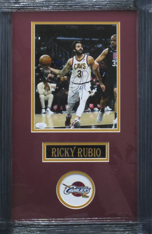 Cleveland Cavaliers Ricky Rubio SIGNED 8x10 Framed Photo JSA COA