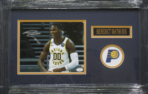 Indiana Pacers Benedict Mathurin ROOKIE AUTOGRAPH 8x10 Framed Photo JSA COA