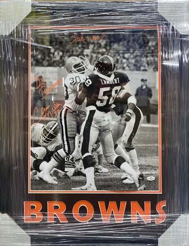 Cleveland Browns Cleo Miller SIGNED Framed 16x20 Photo "Jack Who?" Inscr. With COA