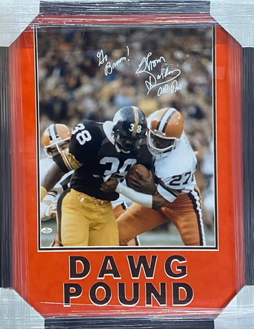Cleveland Browns Thom Darden SIGNED Framed 16x20 Photo "Go Browns!" Inscr. With COA