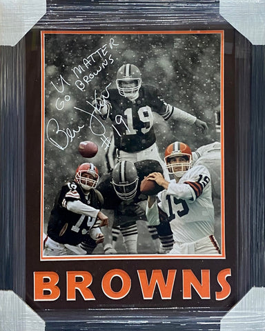 Cleveland Browns Bernie Kosar SIGNED Framed 16x20 Photo "U Matter Go Browns" Inscr. With COA
