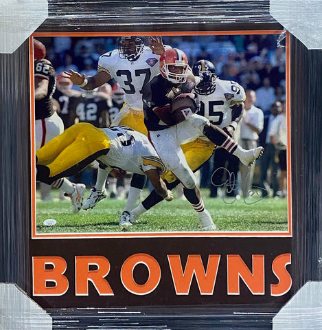 Cleveland Browns Eric Metcalf SIGNED Framed 16x20 Photo With COA