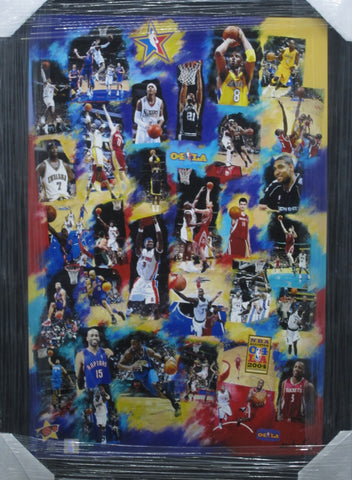 2004 NBA All Stars Framed Canvas Collage NBA COA
