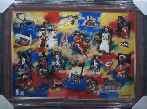Lebron James Framed Canvas Collage NBA COA