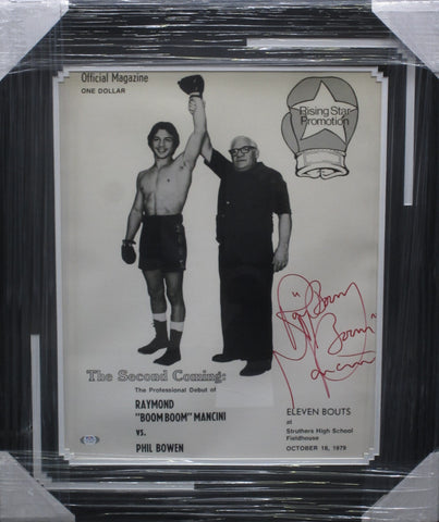 Ray Mancini SIGNED Framed Fight Night Poster PSA COA