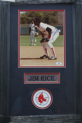 Boston Red Sox Jim Rice SIGNED 8x10 Framed Photo WITH COA