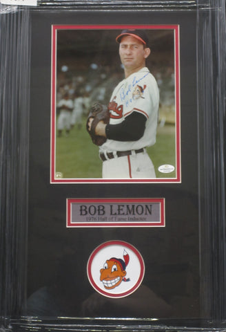 Cleveland Indians Bob Lemon SIGNED 8x10 Framed Photo WITH COA