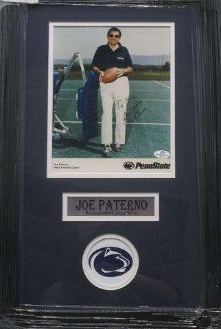 Penn State Coach Joe Paterno SIGNED 8x10 Framed Photo WITH COA