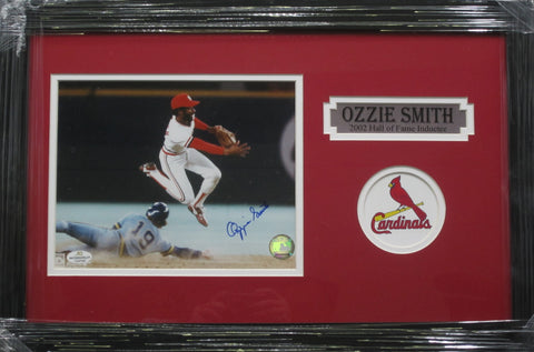 St. Louis Cardinals Ozzie Smith SIGNED 8x10 Framed Photo WITH COA
