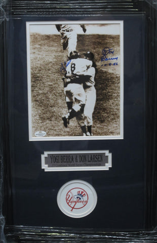 New York Yankees Yogi Berra & Don Larsen SIGNED 8x10 Framed Photo WITH COA