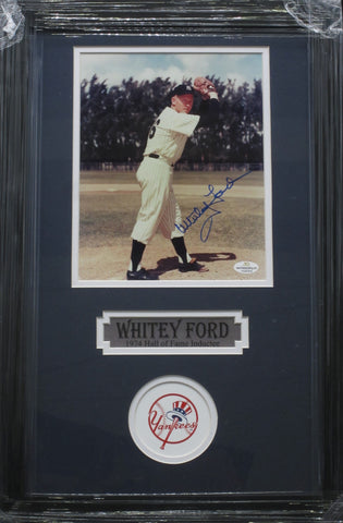 New York Yankees Whitey Ford SIGNED 8x10 Framed Photo WITH COA