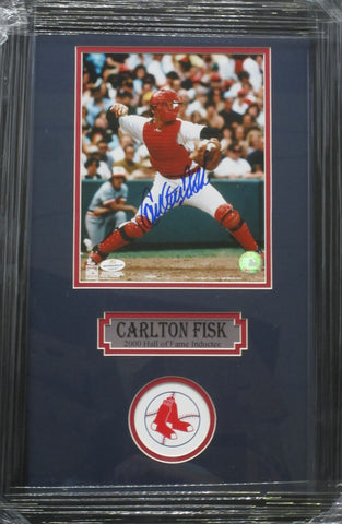 Boston Red Sox Carlton Fisk SIGNED 8x10 Framed Photo WITH COA