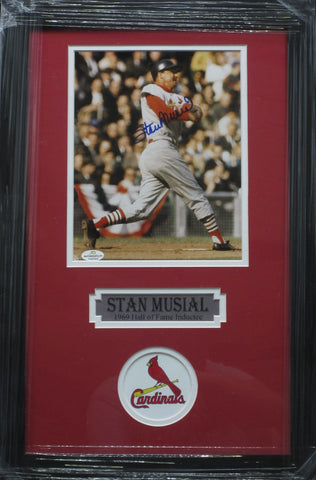 St. Louis Cardinals Stan Musial SIGNED 8x10 Framed Photo WITH COA