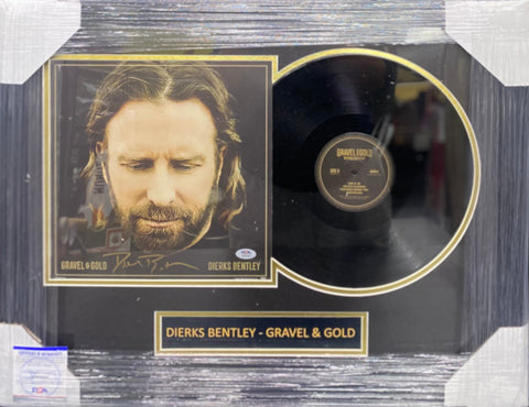 Dierks Bentley Signed Gravel & Gold Album Insert Framed & Matted with Vinyl PSA COA
