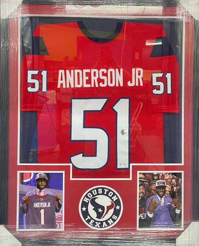Houston Texans Will Anderson Jr. Signed Red Jersey Framed & Matted with PSA COA