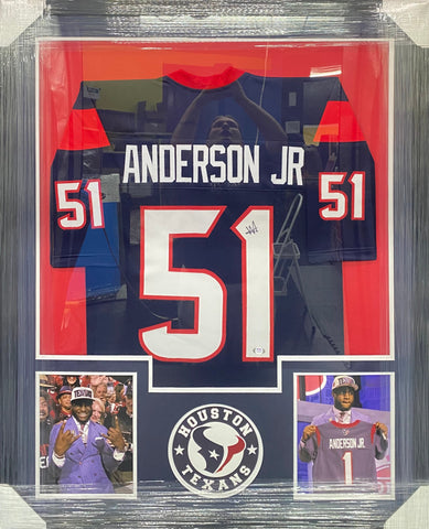Houston Texans Will Anderson Jr. Signed Navy Blue Jersey Framed & Matted with PSA COA