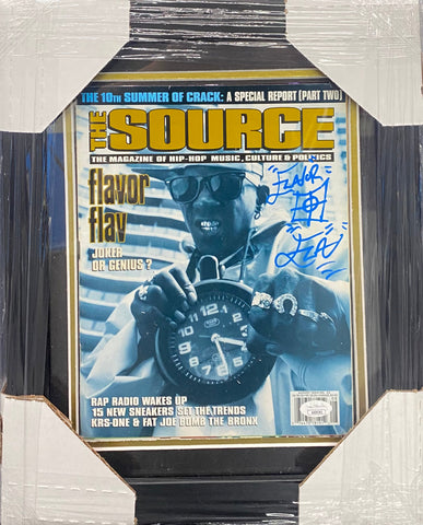 American Rapper Flavor Flav Signed "The Source" Magazine Framed & Matted with JSA COA