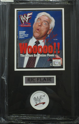 Ric Flair SIGNED 8x10 Framed 2002 WWF Magazine PSA COA