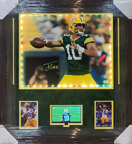 Green Bay Packers Jordan Love SIGNED 16x20 CADILLAC Framed Photo With BECKETT COA