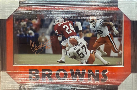 Cleveland Browns Clay Matthews Signed Panoramic (Tackle) Photo Framed & Suede Matted with TRISTAR COA