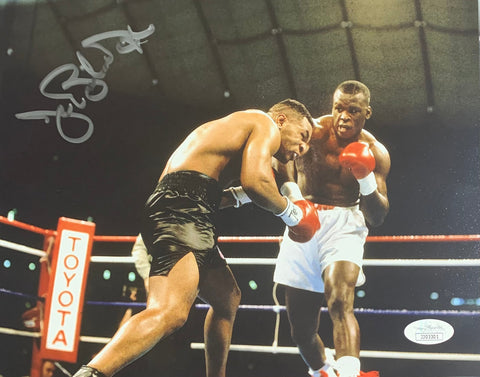 Buster Douglas Boxing Signed 8x10 Punching Tyson With JSA COA