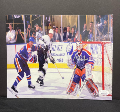 Grant Fuhr Edmonton Oilers Signed 8x10 Horizontal Photo "Gretzky in Photo" JSA COA