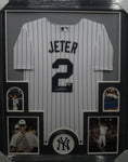 New York Yankees Derek Jeter SIGNED Framed Jersey WITH COA