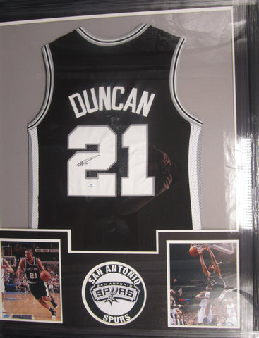 San Antonio Spurs Tim Duncan SIGNED Framed Matted Jersey WITH COA