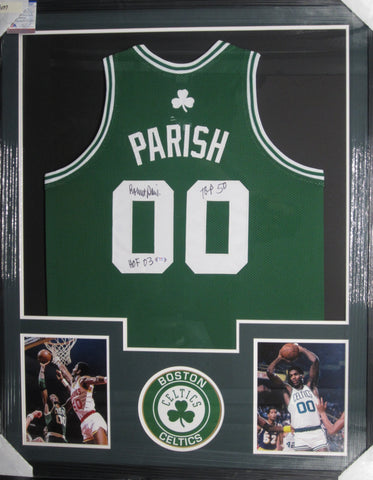 Boston Celtics Robert Parish SIGNED Framed Matted Jersey PSA COA