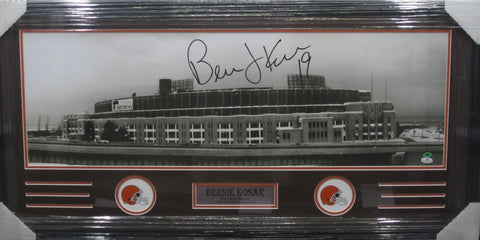 Cleveland Browns Bernie Kosar SIGNED Framed Panoramic Stadium Photo WITH COA