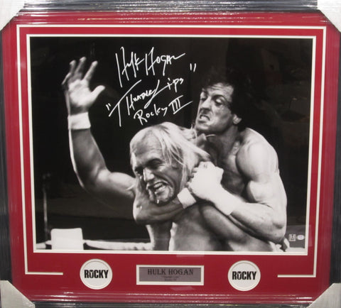 Rocky III Hulk Hogan SIGNED Large Framed Photo WITH COA