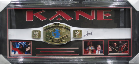 Kane SIGNED Framed WWE Wrestling Belt JSA COA
