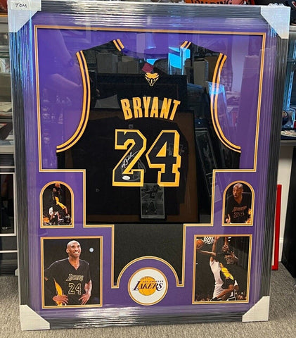 Kobe Bryant Signed Framed Matted Los Angeles Lakers Jersey With COA