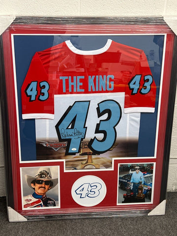 Ricard Petty Signed Framed Matted The King 43 Jersey JSA COA