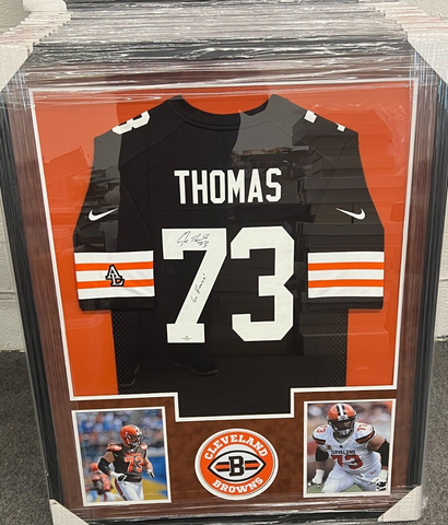 Joe Thomas Signed Framed Matted Cleveland Browns Jersey COA