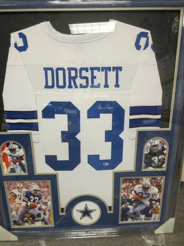 Tony Dorsett Dallas Cowboys Signed Framed Matted Jersey Beckett Coa