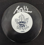 Grant Fuhr Toronto Maple Leafs Signed White Leaf Puck JSA COA