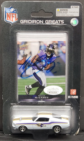 Willis McGahee Baltimore Ravens Signed Card with Toy Car JSA COA