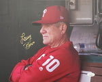 Larry Bowa Philadelphia Phillies Signed 11x14 Photo in the dugout JSA COA