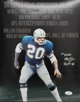 Mel Renfro Dallas Cowboys Signed 11x14 Stats Photo w/ "HOF 94" Inscription JSA COA