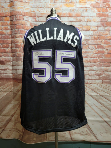 Jason Williams Sacramento Kings Signed Custom Black Jersey with white chocolate Inscription and JSA COA