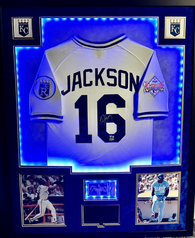 Bo Jackson SIGNED JERSEY Custom Framed Jersey WITH PSA/DNA COA