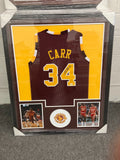 Austin Carr Signed Framed Matted Cleveland Cavaliers Jersey FSG COA