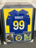 Aaron Donald Signed Framed Matted LA Rams Jersey JSA COA