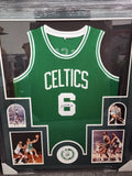 Bill Russell Signed Framed Matted Boston Celtics Jersey FSG COA