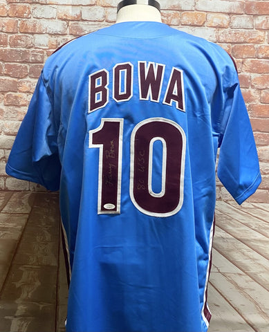 Larry Bowa Philadelphia Phillies Signed Powder blue jersey  with "80 WSC" inscription with JSA COA