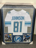 Calvin Johnson Signed Framed Matted Detroit Lions Jersey COA