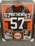 Clay Matthews Signed Framed Matted Cleveland Browns Jersey Beckett COA