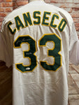 Oakland Athletics Jose Canseco Signed Jersey with "40/40" Inscription with JSA COA